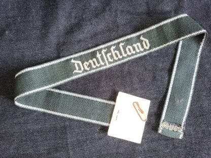 Rare SS-VT cuff title "Deutschland" with Probe tag from Bandfabrik Ewald Vorsteher
