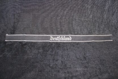 Waffen-SS "Deutschland" Officer's flatwire Cufftitle with RZM Tag