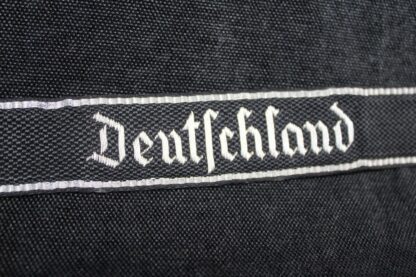 Waffen-SS "Deutschland" Officer's flatwire Cufftitle with RZM Tag - Image 3