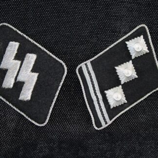 Waffen-SS ‘Obersturmführer’ officer collar tab set RZM