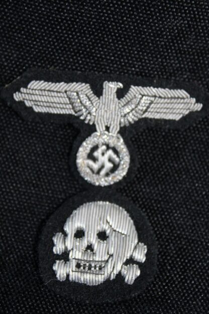 Belgian made Waffen-SS Officers M43 cap skull & eagle bullion wire - Image 3
