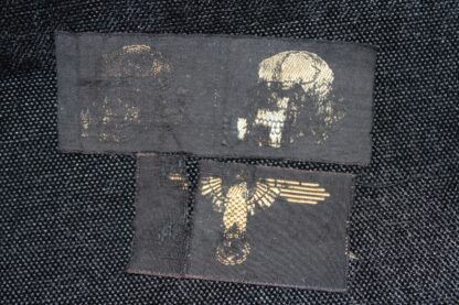 Belgian made Waffen-SS M43 cap skulls & eagle (Damaged)