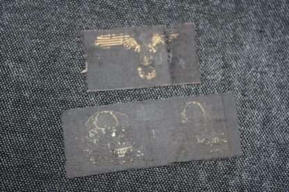 Belgian made Waffen-SS M43 cap skulls & eagle (Damaged) - Image 2