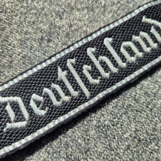 Waffen-SS "Deutschland" Officer's flatwire Cufftitle with RZM Tag