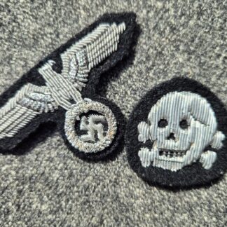 Belgian made Waffen-SS Officers M43 cap skull & eagle bullion wire