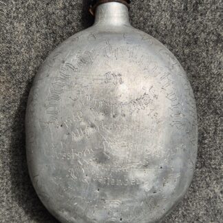 WW2 French named Prisoner of War, engraved canteen.