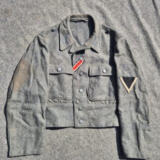 Combat worn Waffen-SS M44 Feldbluse SS-BW